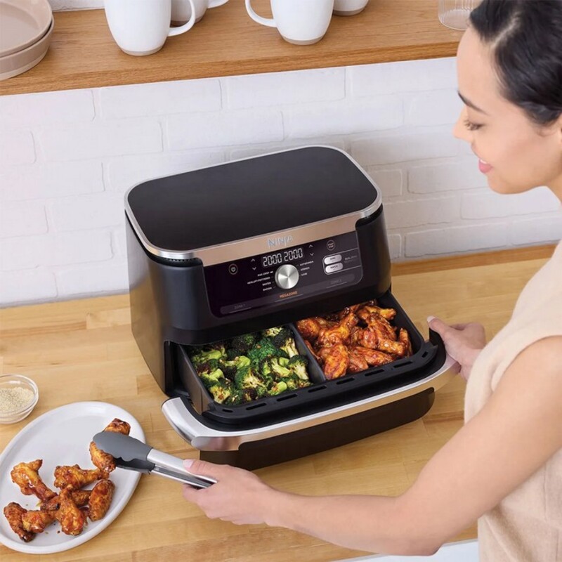 ninja foodi flexdrawer air fryer dual zone with removable divider large 10 4l drawer